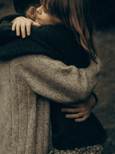 A man and a woman hugging each other