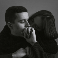 A man and a woman hugging each other